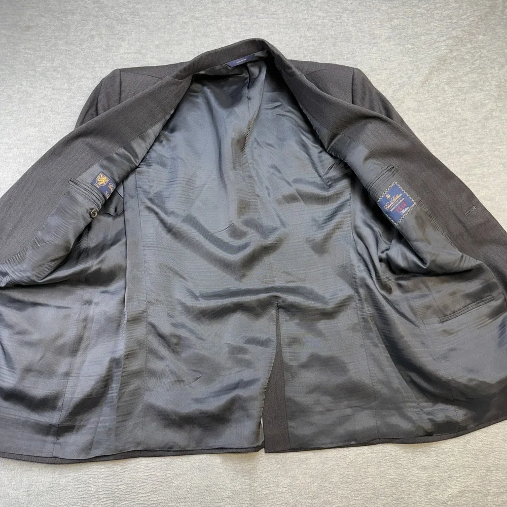 Brooks‎ Brothers Blazer Mens 42R Charcoal Gray Madison Saxxon Wool Suit Jacket